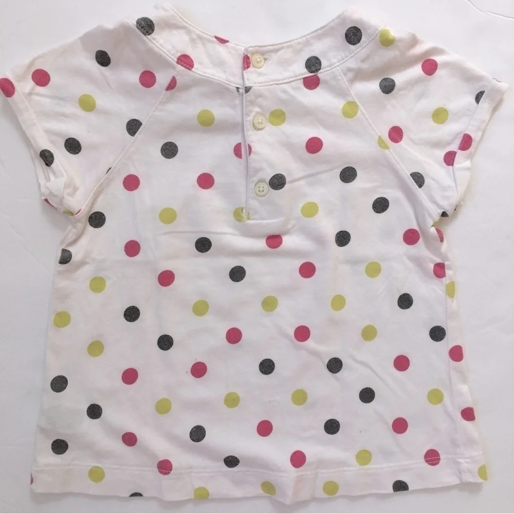 Bundle 2-Pcs Matching Sets Baby Girls Polka Dots White Top Yellow Tutu Skirt